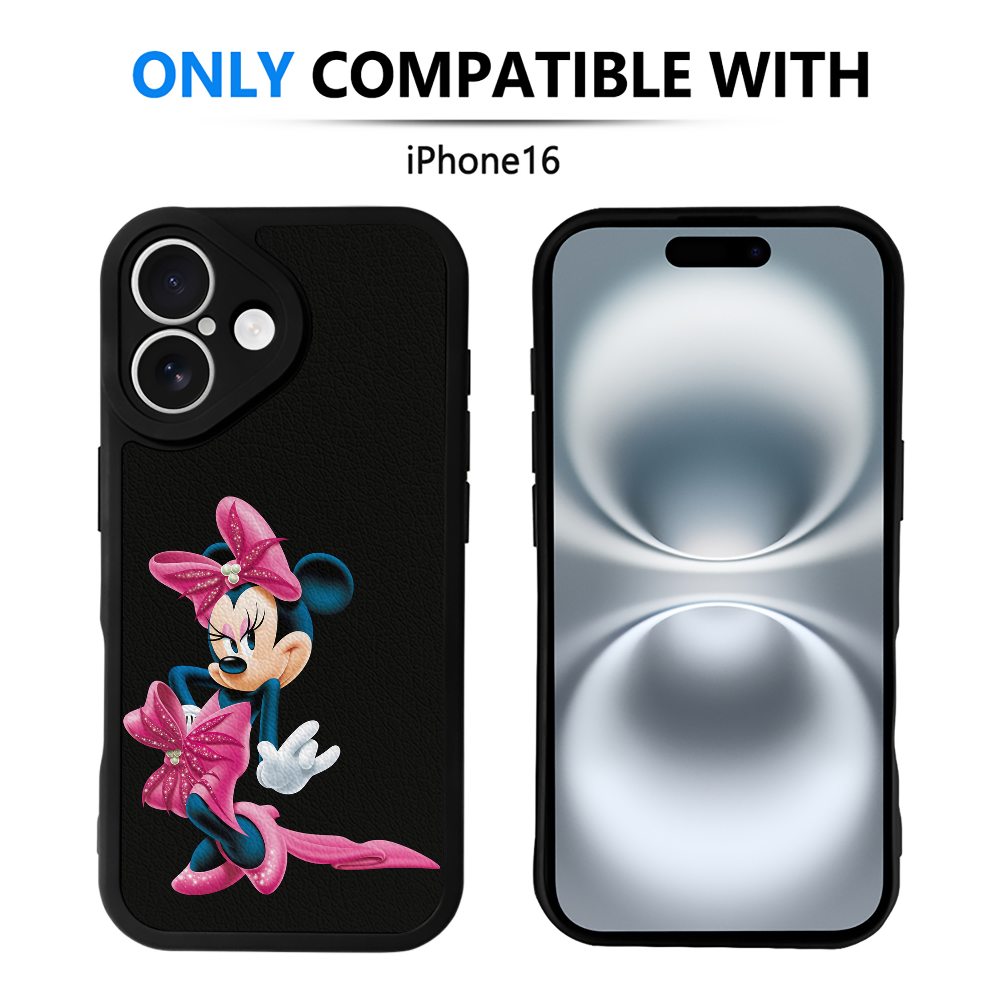 （画像用） ミッキーマウス Mickey Mouse 【iPhone 16シリーズ対応】シリコンスマホケース（レザー調） 材質：シリコン